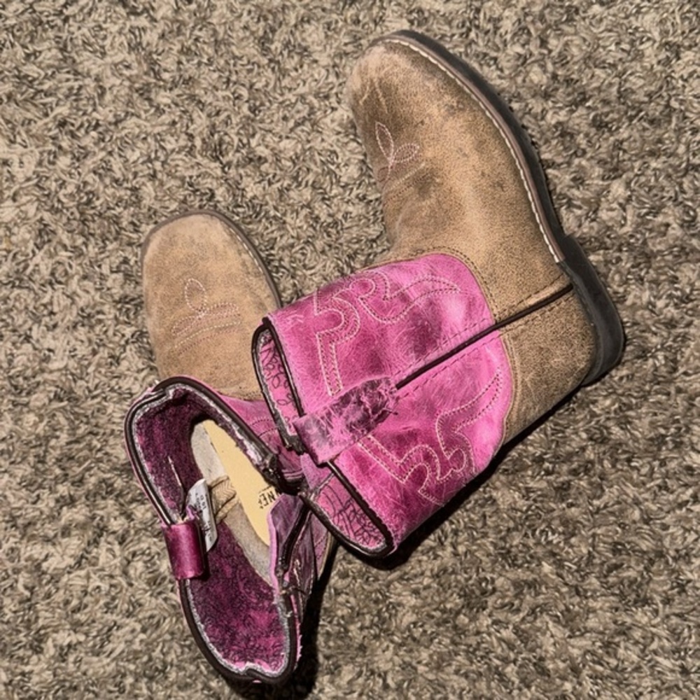 Pink and Tan Western Boots